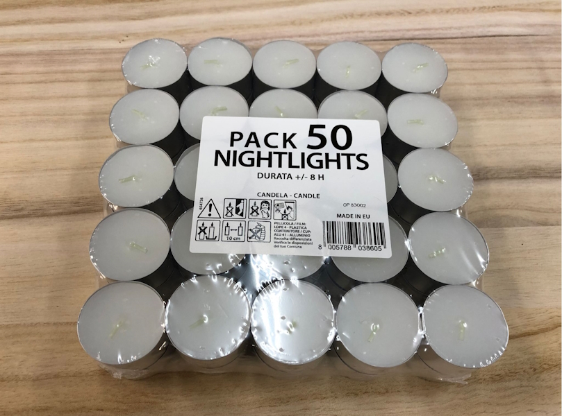 Velas té calientaplatos 50 ud duración 8 horas aprox